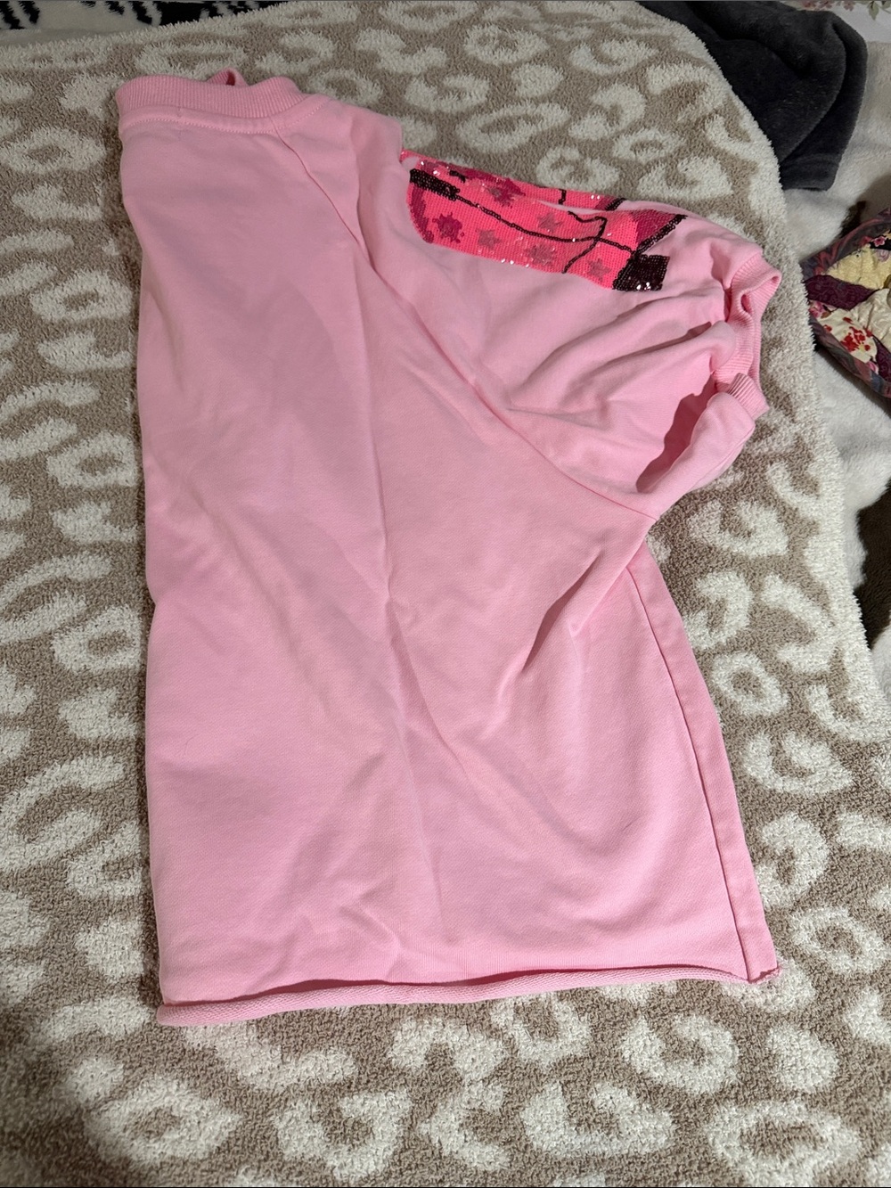 Pink Printed Two-Piece Skirt Set with Cowboy Boot Motif boutique sequinned - Picture 11 of 11